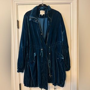 Torrid Blue Velvet Cinch Jacket